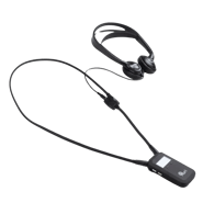 Neckloop listening device with headphones, designed for comfortable use in moderate noise environments.