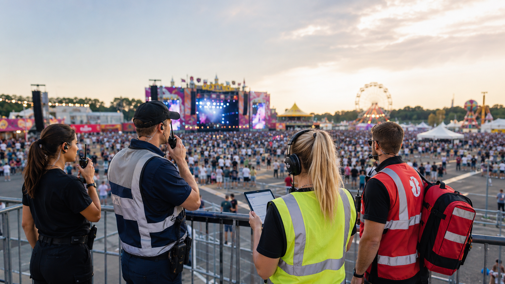 Security teams meeting about festivals