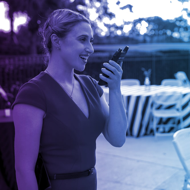 woman on walkie talkie
